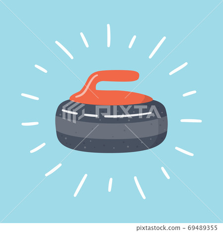 Shining curling stone. Curling sports game equipment. Shining curling stone. Curling sports game equipment. 69489355