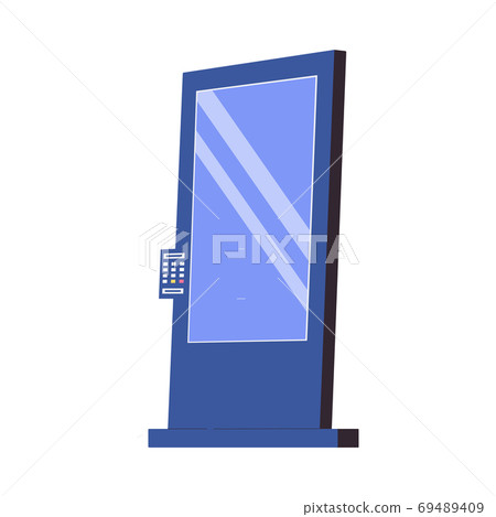 Self order kiosk or interactive display icon flat vector illustration isolated. Self order kiosk or interactive display icon flat vector illustration isolated. 69489409