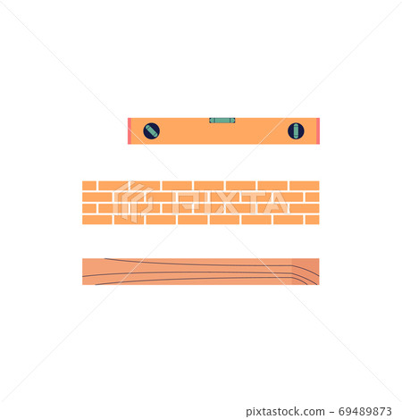 Building and construction work icons set flat vector illustration isolated. 69489873