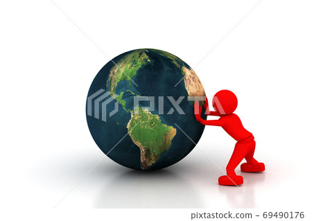 Man pull the world 69490176