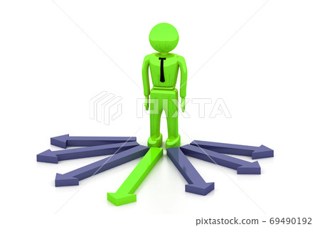 Selecting the right direction. 69490192