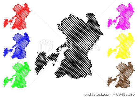 Kumamoto Prefecture map vector.... Kumamoto Prefecture map vector.... 69492180