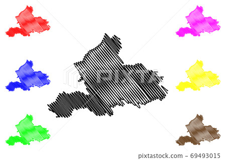 Gelderland province (Kingdom of the Netherlands, Holland) map vector illustration, scribble sketch Guelders map 69493015