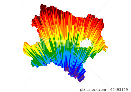 Lower Austria (Republic of Austria, States of Austria) map is designed rainbow abstract colorful pattern, Lower Austriamap made of color explosion, Lower Austria (Republic of Austria, States of Austria) map is designed rainbow abstract colorful pattern, Lower Austriamap made of color explosion, 69493129