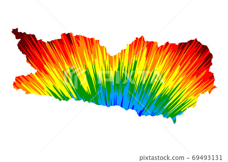 Carinthia (Republic of Austria, States of Austria) map is designed rainbow abstract colorful pattern, Carinthia map made of color explosion, Carinthia (Republic of Austria, States of Austria) map is designed rainbow abstract colorful pattern, Carinthia map made of color explosion, 69493131