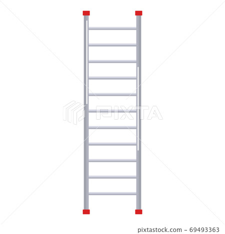 Metal ladder in flat design on white background. Step ladder icon. 69493363