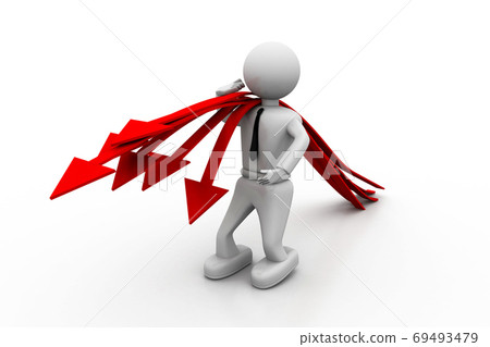 Business man and arrows. business concept - Stock Illustration ...
