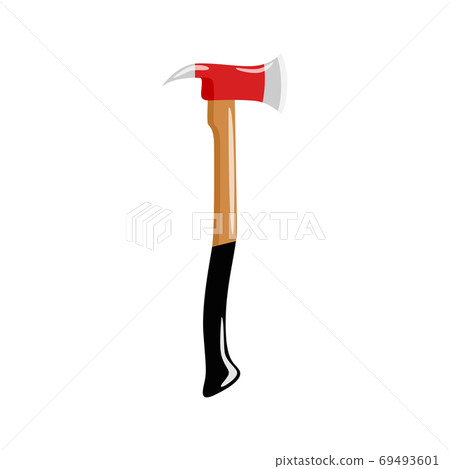 Axe in flat style isolated on white background. Fireman s axe. Lumberjack symbol. Axe in flat style isolated on white background. Fireman s axe. Lumberjack symbol. 69493601