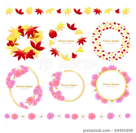Autumn leaves cosmos frame set Autumn leaves cosmos frame set 69493899