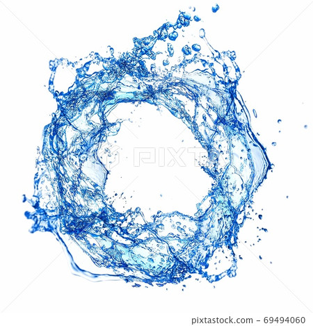 Abstract blue water splash vortex 69494060