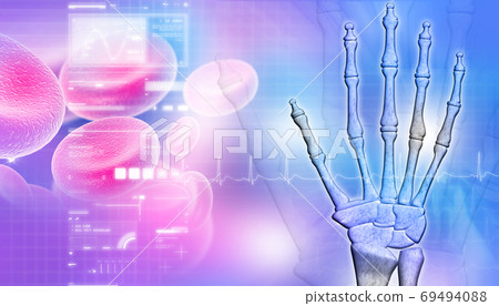 skeletal hand in abstract background skeletal hand in abstract background 69494088