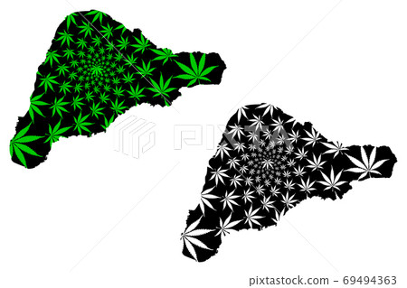 Easter Island - map is designed cannabis leaf Easter Island - map is designed cannabis leaf 69494363