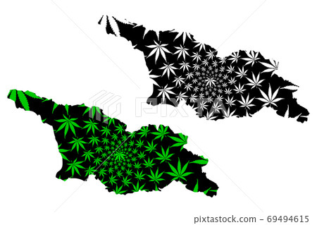 Georgia (country) - map is designed cannabis leaf 69494615