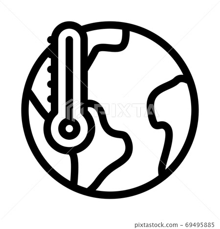 earth temperature icon vector outline symbol illustration 69495885
