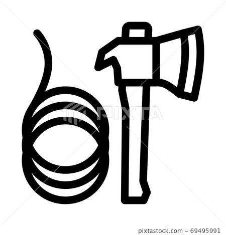 ax and rope icon vector outline illustration ax and rope icon vector outline illustration 69495991