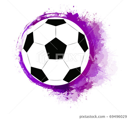 Illustration of a soccer ball with watercolor splashes. Soccer World Cup. Illustration of a soccer ball with watercolor splashes. Soccer World Cup. 69496029