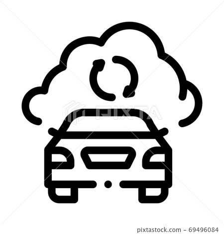 smart car connection cloud icon vector outline... - Stock Illustration ...