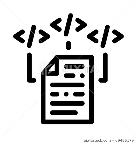 programming code file icon vector outline illustration 69496179