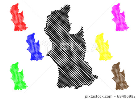 Manawatu-Wanganui Region (Regions of New Zealand, North Island) map vector illustration, scribble sketch Manawatu Wanganui map.... 69496982