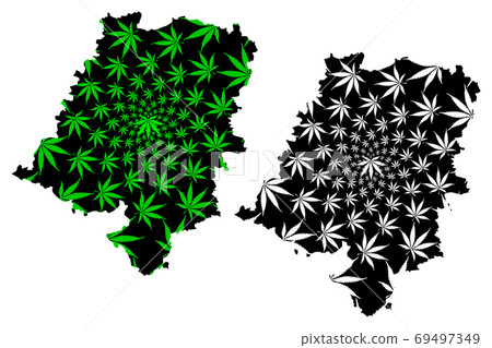 Opole Voivodeship (Administrative divisions of Poland, Voivodeships of Poland) map is designed cannabis leaf green and black, Opole Province map made of marijuana (marihuana,THC) foliage.... Opole Voivodeship (Administrative divisions of Poland, Voivodeships of Poland) map is designed cannabis leaf green and black, Opole Province map made of marijuana (marihuana,THC) foliage.... 69497349