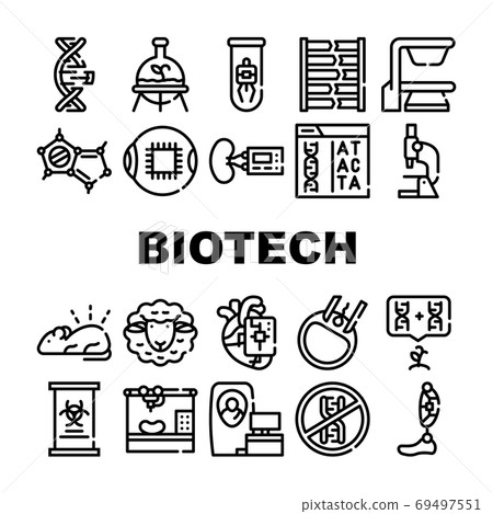 Biotech Technology Collection Icons Set Vector... - Stock Illustration ...