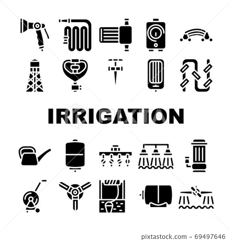 Irrigation System Collection Icons Set isolated illustration Irrigation System Collection Icons Set isolated illustration 69497646