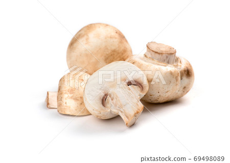 Champignon mushrooms isolated on white background Champignon mushrooms isolated on white background 69498089