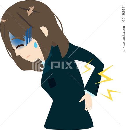 Illustration of a business woman who has a backache Illustration of a business woman who has a backache 69498424