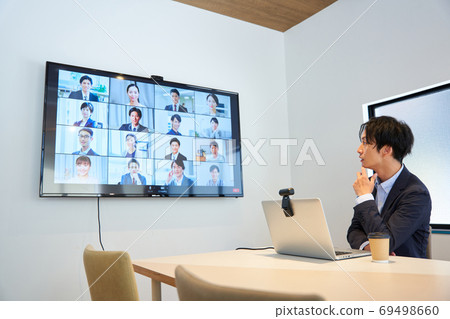 Online conferencing, video conferencing, video conferencing, web conferencing, remote work, remote telework, webiner Online conferencing, video conferencing, video conferencing, web conferencing, remote work, remote telework, webiner 69498660