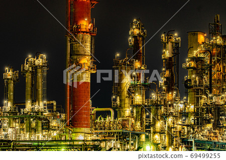 Factory night view of Kawasaki / Keihin industrial area 69499255