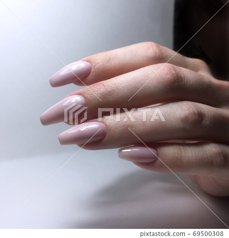 French manicure on the nails. French manicure 69500308