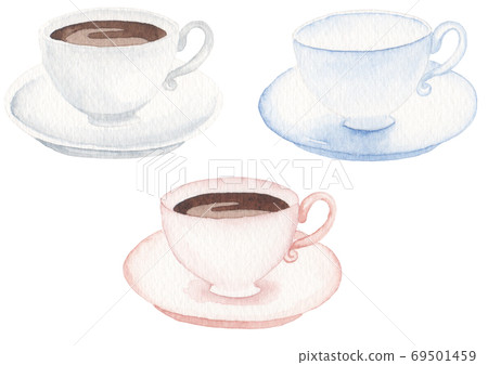 Watercolor Material Coffee Illustration Stock Illustration