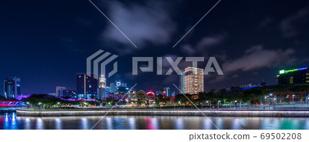 Night view / panorama of Clarke Quay, Singapore [Singapore] [Night view] [Panorama] 69502208