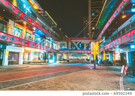 A certain shopping street (night view) in Guangzhou, China 69502349