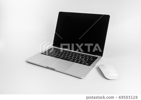 laptop and mouse isolated on white background laptop and mouse isolated on white background 69503128