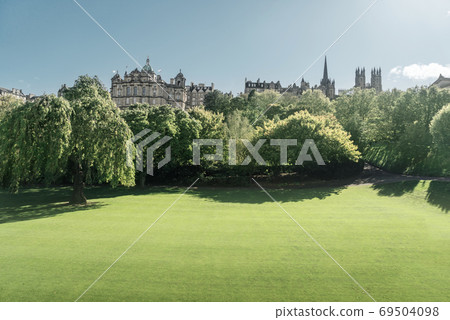 Edinburgh, Scotland from Princess Street Gardens, UK 69504098