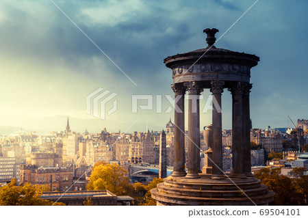 Edinburgh city skyline from Calton Hill., United Kingdom Edinburgh city skyline from Calton Hill., United Kingdom 69504101