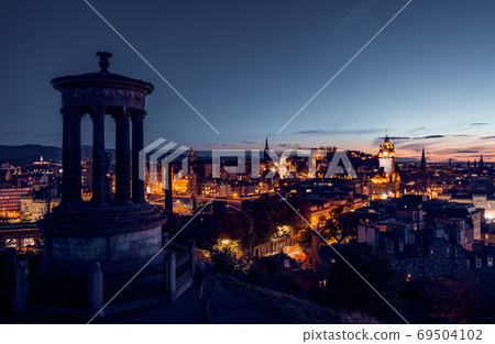 Edinburgh city skyline from Calton Hill., United Kingdom 69504102