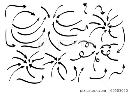 Doodle symbols. Pointer icons. Pointer graphic symbols. Doodle symbols. Pointer icons. Pointer graphic symbols. 69505030