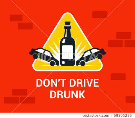 accident drunk driver. poster driving intoxicated. flat vector illustration. accident drunk driver. poster driving intoxicated. flat vector illustration. 69505256