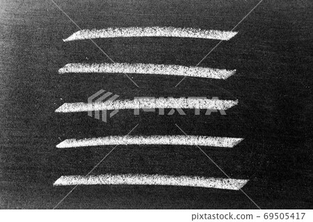 White color chalk hand drawing in set of line or square shape on black board background 69505417