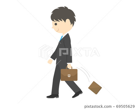 Illustration of a man dropping a wallet 69505629