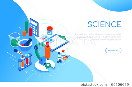 Science and medicine - modern colorful isometric web banner Science and medicine - modern colorful isometric web banner 69506629