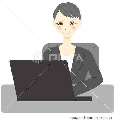 PC上班族中女性上半身 69508793