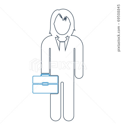 Businessman line Icon with briefcase on hand. - Stock Illustration ...