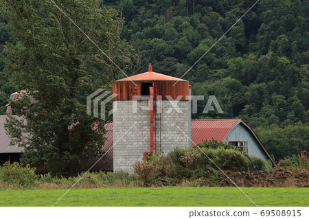 Hokkaido, Okhotsk region, landscape with ranch Hokkaido, Okhotsk region, landscape with ranch 69508915