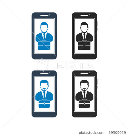 M-commerce icon set. Flat style vector EPS. M-commerce icon set. Flat style vector EPS. 69509039