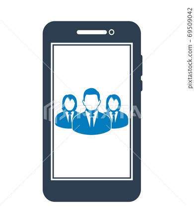 Mobile User Group Icon. Flat style vector EPS. Mobile User Group Icon. Flat style vector EPS. 69509042