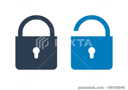 Lock Icon. Flat style vector EPS. - Stock Illustration [69509046] - PIXTA