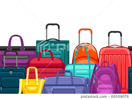 Seamless pattern with travel suitcases and bags. - Stock Illustration ...